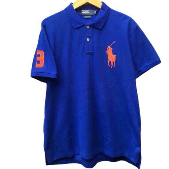 Polo Ralph Lauren Vintage Short Sleeve Shirt Embroidered Big Pony Blue Size XL - Picture 5 of 16